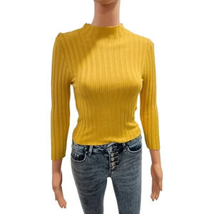Forever 21 Mustard Ribbed Knit Top